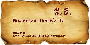 Neuheiser Borbála névjegykártya